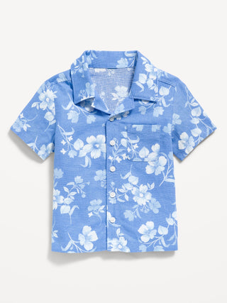 Camisa Manga Corta Bolsillo Colección Blue Floral, Bebé