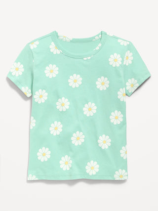 Camiseta de manga corta con logo gráfico para niñas.