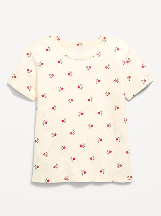 Camiseta de manga corta estampada más suave para niñas.