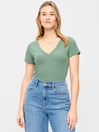 Camiseta Ajustada Manga Corta de Algodón