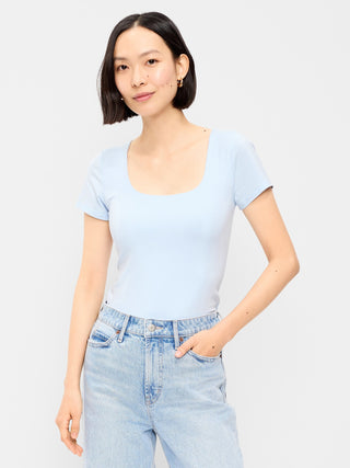 Camiseta Manga Corta Cuello Cuadrado