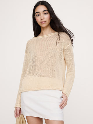 Jersey Heirloom de lino con cuello barco.