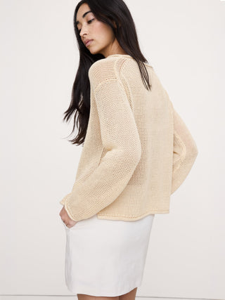 Jersey Heirloom de lino con cuello barco.