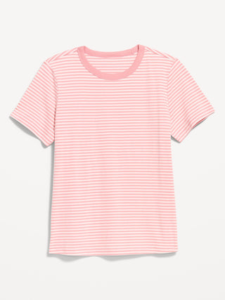 Round Neck T-Shirt with Stripe Print