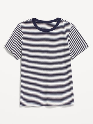 Round Neck T-Shirt with Stripe Print