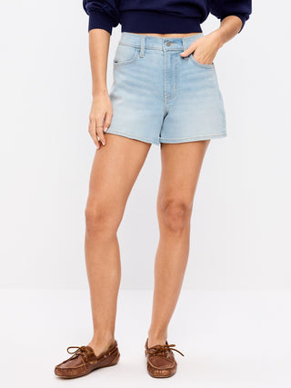 Short Denim Talle Alto con Bolsillos