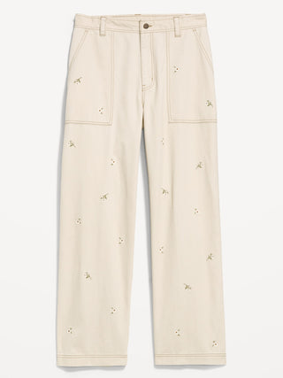 Pantalón Cargo Talle Alto con Estampado