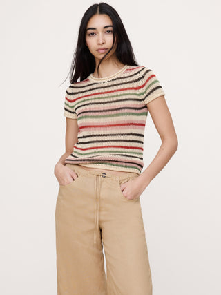 Camiseta Manga Corta Cuello Redondo de Lino