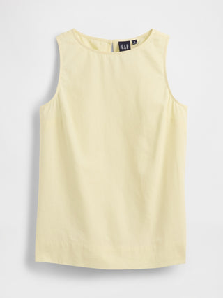 Camiseta sin mangas en mezcla de lino.