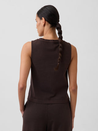 Camiseta sin Mangas Cuello V de Algodón