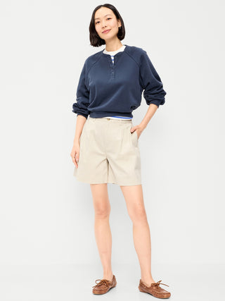 Shorts chinos OGC de cintura alta, entrepierna de 6 pulgadas.