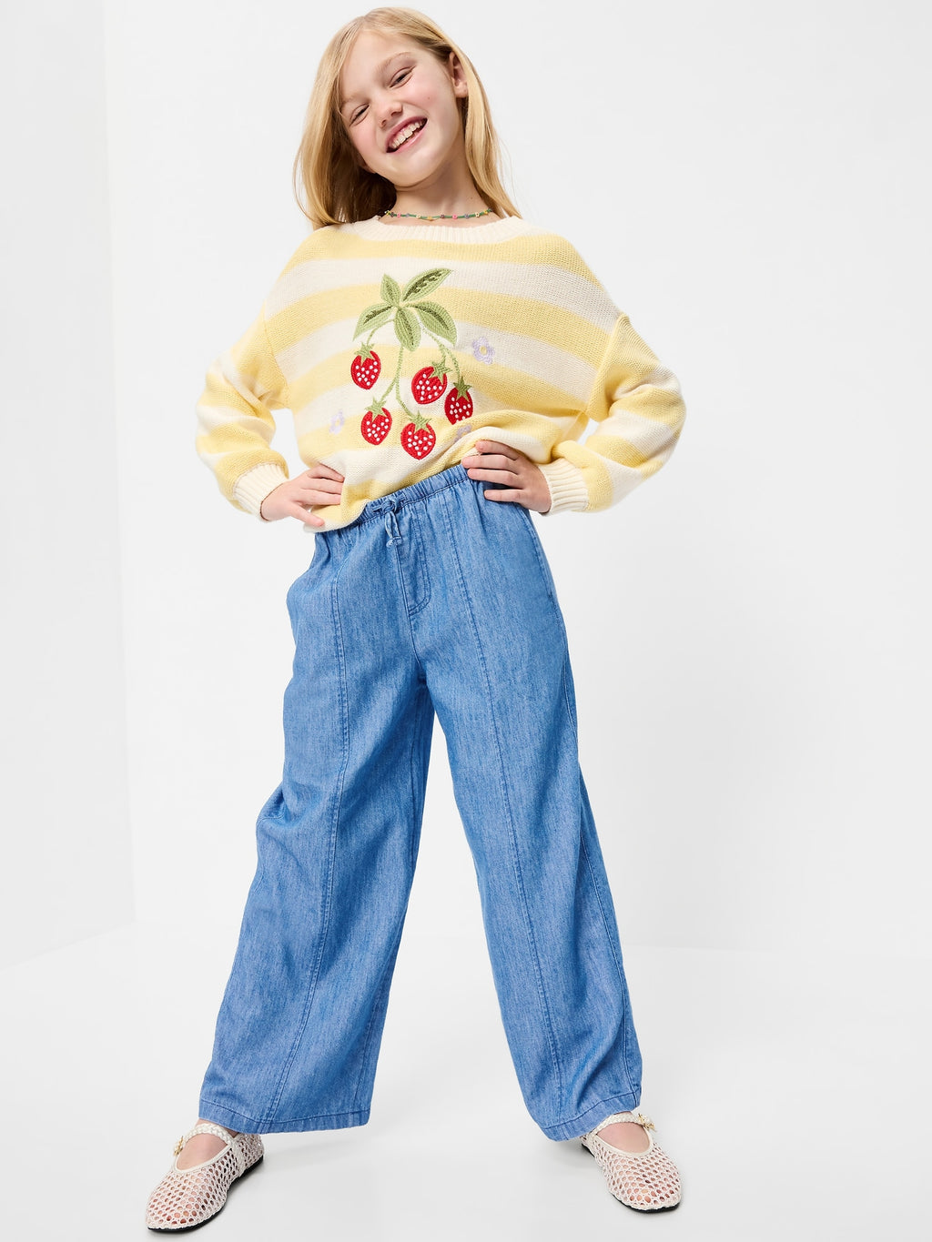 Niba Ropa Pantalón Cintura Elástica con Bolsillos, Niña – Line Up Shop