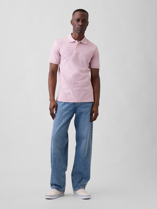 Pique Polo Shirt with Logo