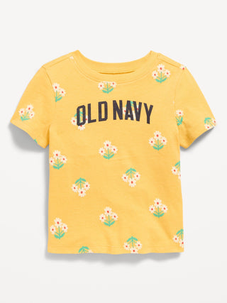 Camiseta De Manga Corta Con Logo Gráfico Para Niñas Pequeñas.