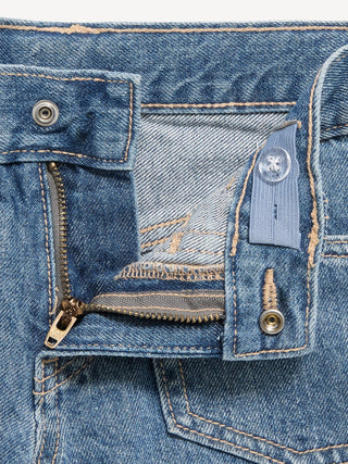 Shorts vaqueros utilitarios de talle bajo para niñas.