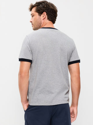 Camiseta de piqué con cuello redondo.