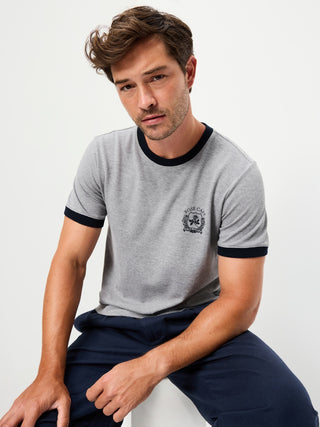 Camiseta de piqué con cuello redondo.