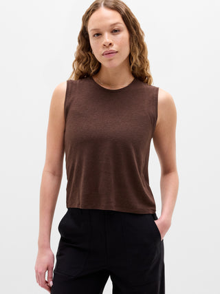 Camiseta sin Mangas de Lino
