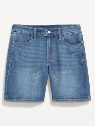Shorts vaqueros Wow de cintura alta, entrepierna de 7 pulgadas.