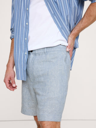 Short Talle Alto con Bolsillos de Lino