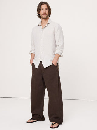 Camisa de lino slim fit.