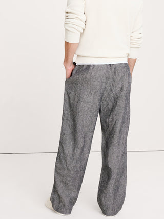 Pantalón Holgado Cintura Elástica de Lino