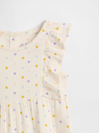 Baby Gauze Ruffle Romper.