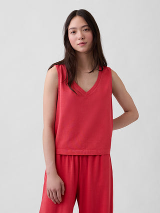 Camiseta sin Mangas Cuello V de Algodón