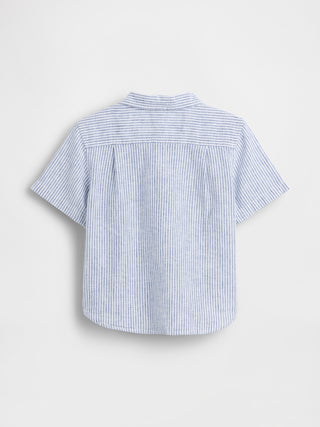 Camisa de lino y algodón para bebé y niño pequeño.