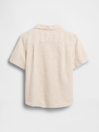 Camisa de lino y algodón para bebé y niño pequeño.