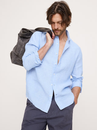 Camisa Holgada Manga Larga de Lino