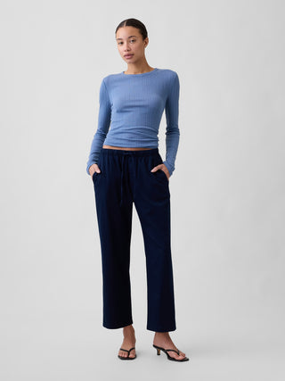 Mid Rise Easy Twill Pants.