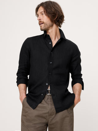 Camisa Holgada Manga Larga de Lino