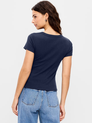 Camiseta Ajustada Manga Corta de Algodón
