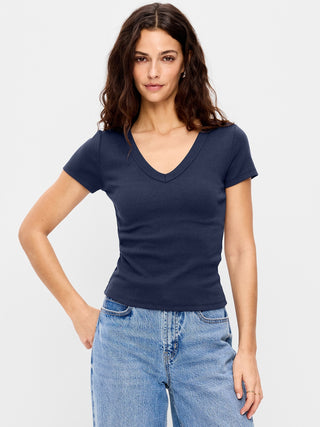 Camiseta Ajustada Manga Corta de Algodón