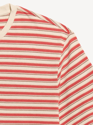 Camiseta de rayas de punto texturizado.