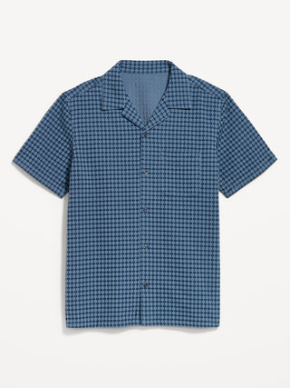 Camisa Manga Corta con Textura de Algodón