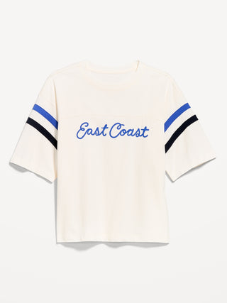 Camiseta Oversize Manga Corta con Detalle Rayas