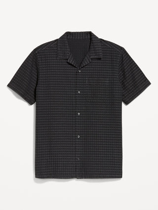 Camisa Manga Corta con Textura de Algodón