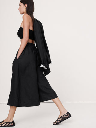 Culotte Ancho Talle Alto con Bolsillos