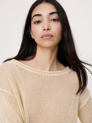Jersey Heirloom de lino con cuello barco.