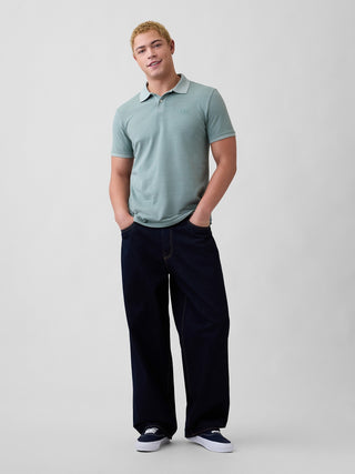 Pique Polo Shirt with Logo