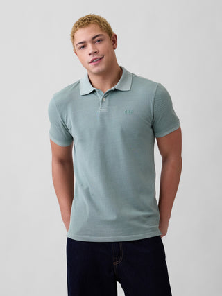 Pique Polo Shirt with Logo