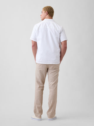 Pantalón recto en mezcla de lino.