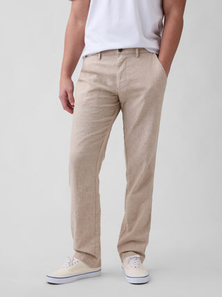 Pantalón recto en mezcla de lino.
