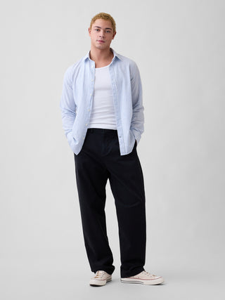 Camisa de mezcla de lino con corte estándar.
