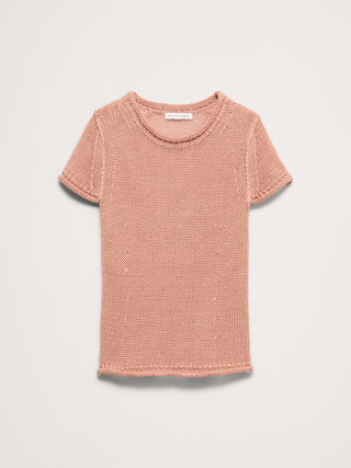 Camiseta Manga Corta Cuello Redondo de Lino