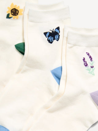 Paquete de 3 Medias con Estampado, Mujer