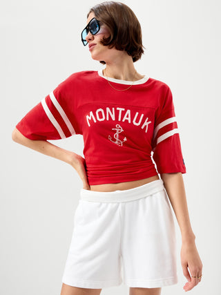 Camiseta Oversize Manga Corta con Detalle Rayas