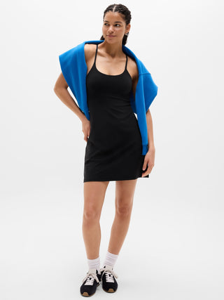 Vestido Semi Ajustado de Tirantes Espalda Cruzada